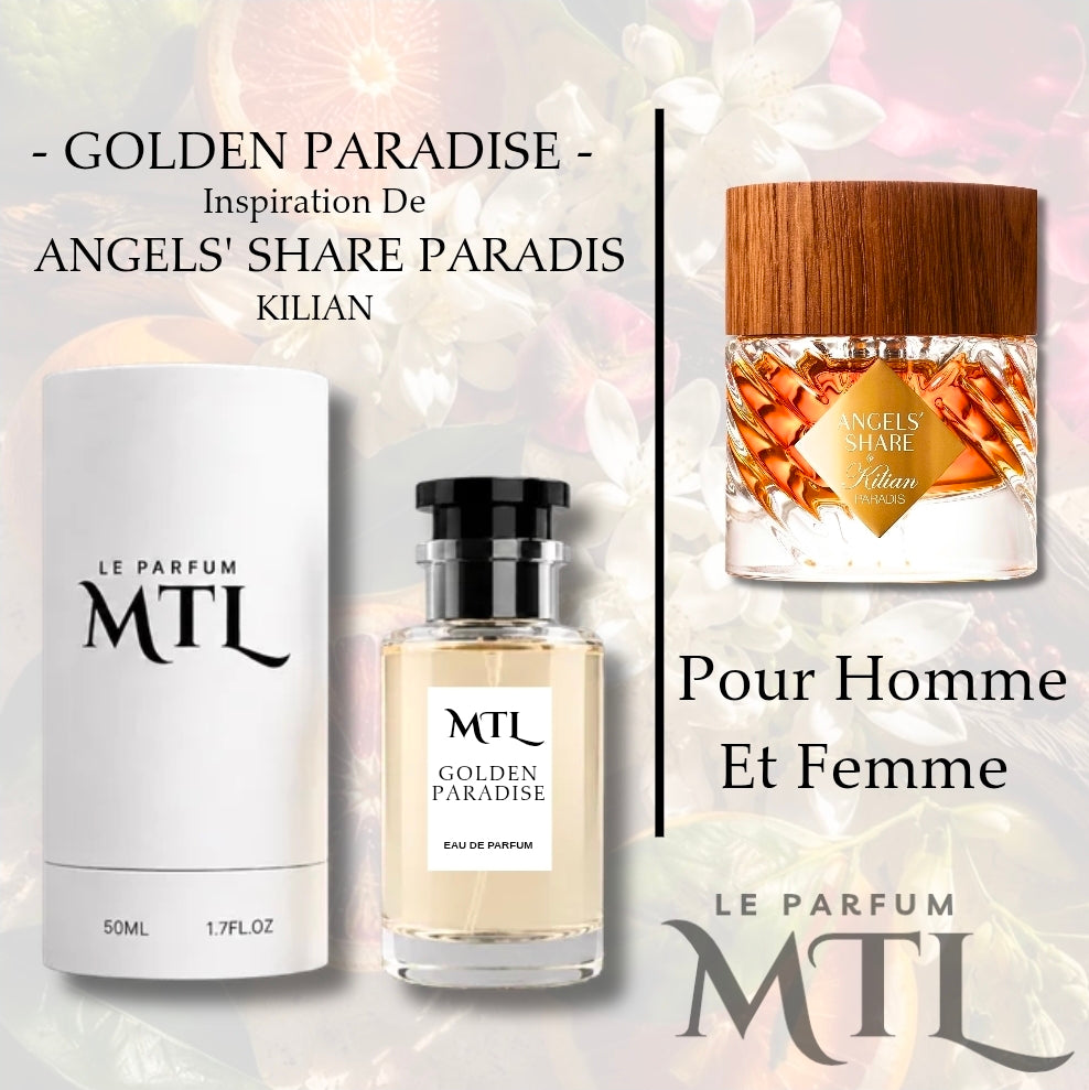 GOLDEN PARADISE Inspiration De ANGELS' SHARE PARADIS BY KILIAN - Pour Homme & Femme